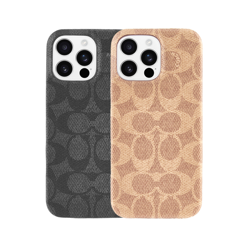 Coach Slim Wrap Signature Canvas Charcoal/Tan for iPhone 16 Pro 16 Pro Max