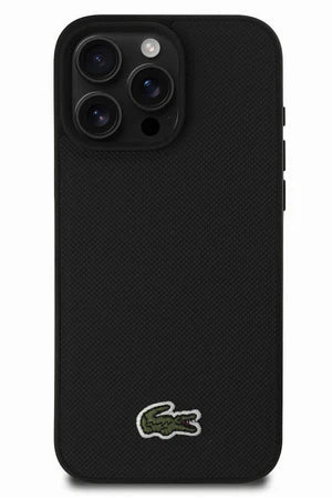 Lacoste PU Iconic Petit Pique Woven Logo Hard Magnetic Case for iPhone 16 Pro | 16 Pro Max