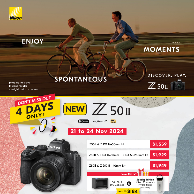 Nikon Z50II Z DX 18-140MM Kit Mirrorless Camera | Free 30L Sirui Dry Cabinet / Nikon Creators x Hydro Flask